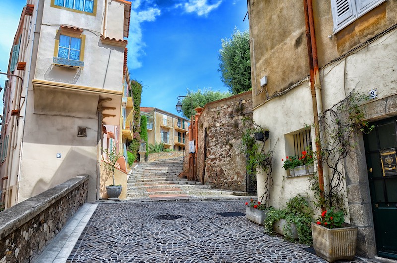 A street in Antibes, the old town of Cannes