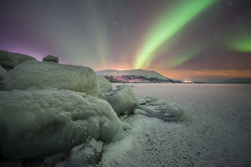 The Northern Lights at Lake Torneträsk, northern Sweden. Photo: Getty Images