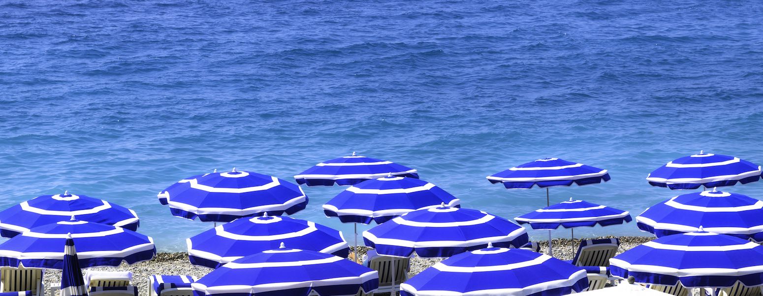 Beach umbrellas in Nice. 
