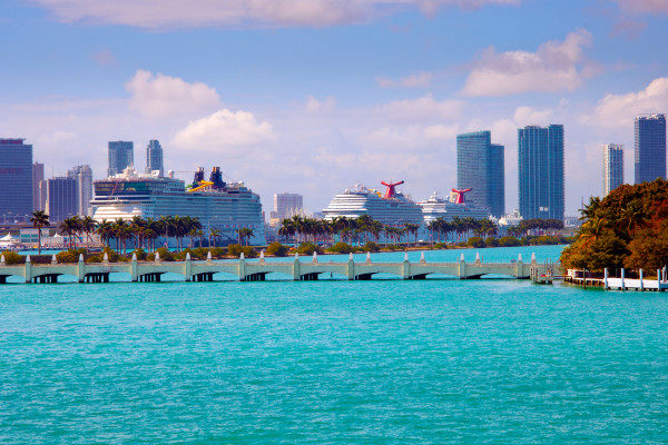 Cruise ships in Miami, Florida. Credit: Getty Images