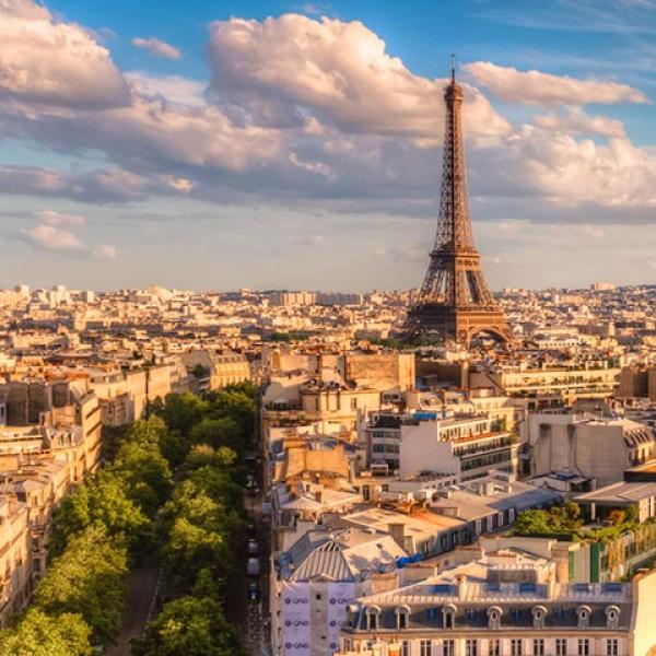 Paris rooftops and Eiffel Tower