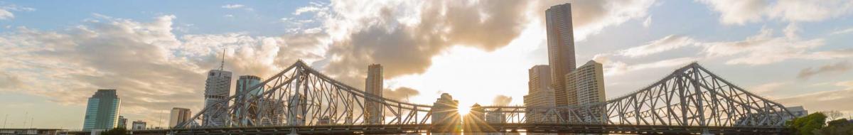 Brisbane City skyline sunset