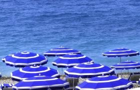 Beach umbrellas in Nice. 
